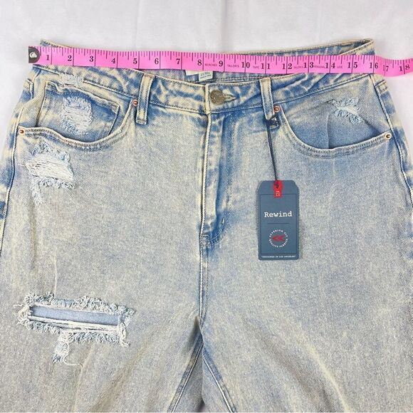 NWT Rewind - Distressed High Waisted Mom Jeans Size 11/30W - Picture 7 of 10